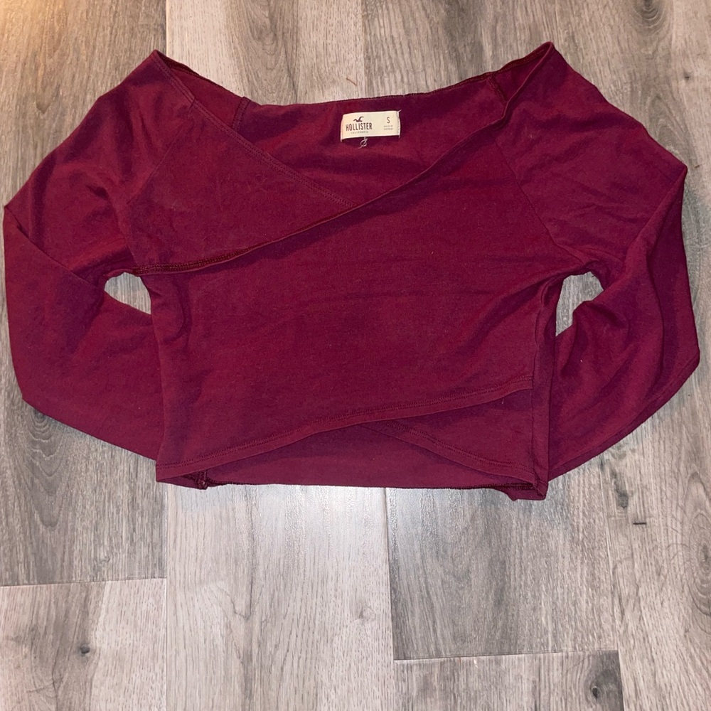Vintage Y2K Cropped Hollister Deep Red Wrap Crop Top
